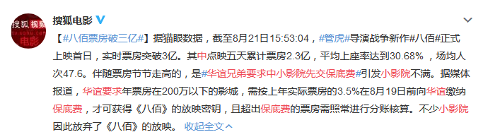 华谊兄弟要求中小影院先交保底费什么情况 霸王条款吗